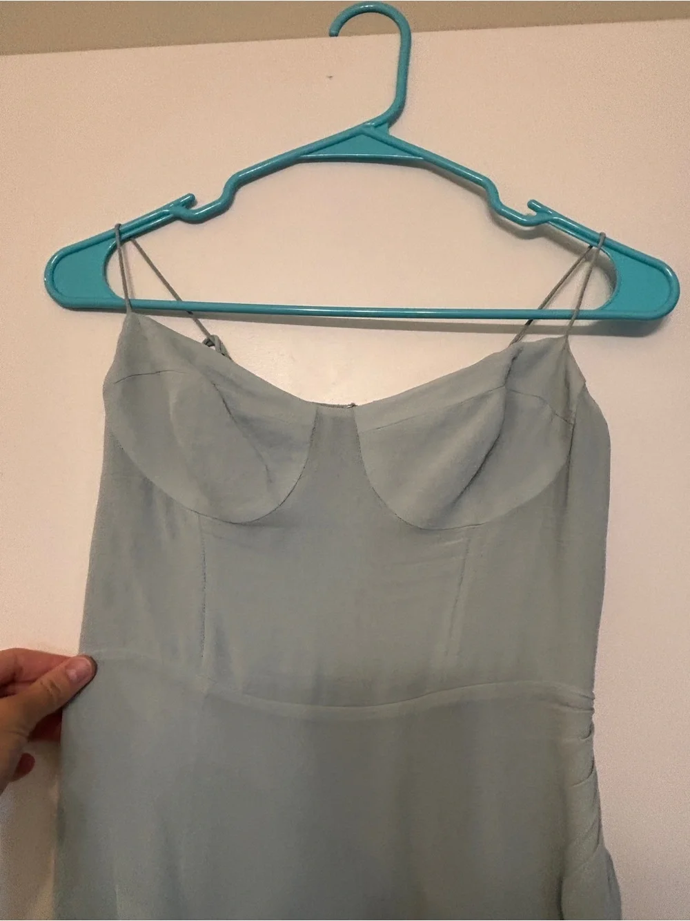 Reformation Kourtney Midi Dress with Side Slit - Light Blue - Picture 3 of 6